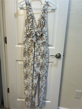 Abercrombie & Fitch White Floral Midi Dress
